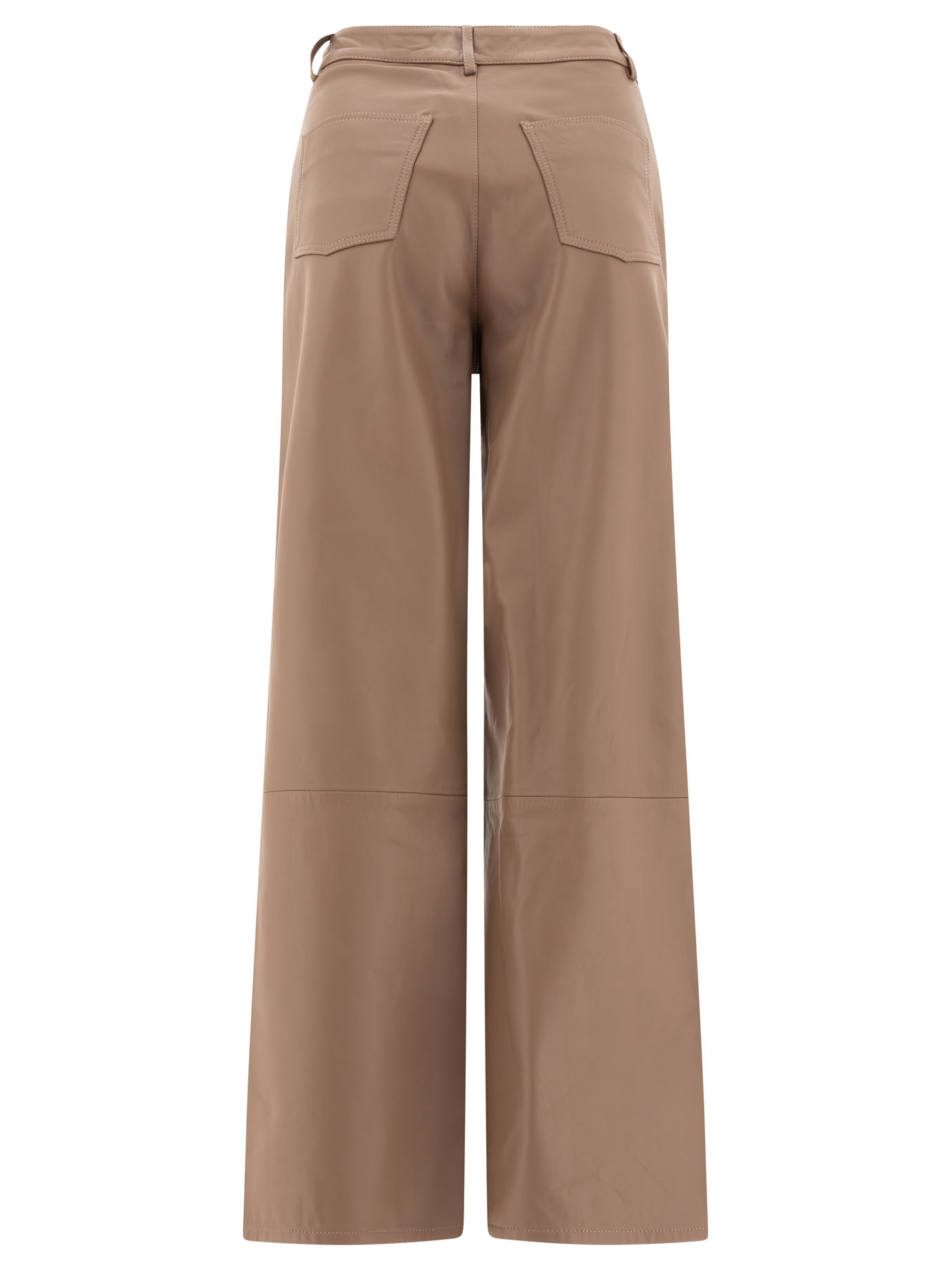 LOULOU STUDIO Brown Figari leather trousers